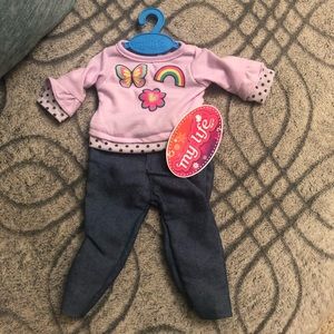 My Life Doll Casual Denim Outfit with Lavender Top